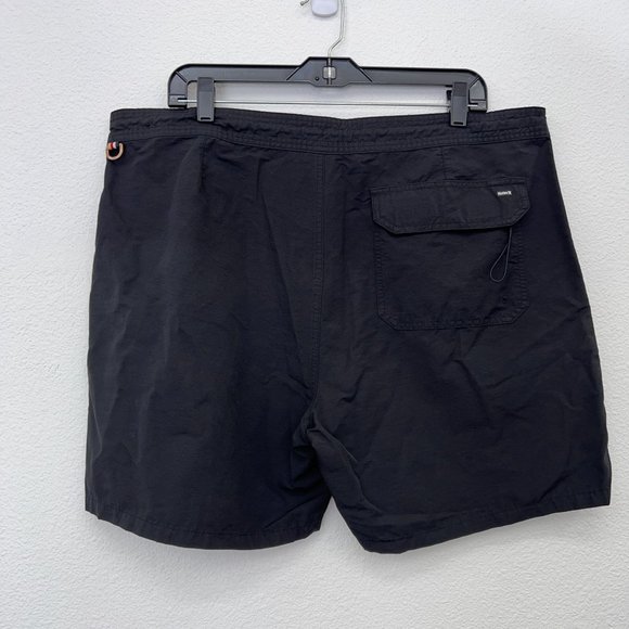 Hurley mens tie front boardshorts black solid‎ black  Size: 38 - Picture 7 of 9